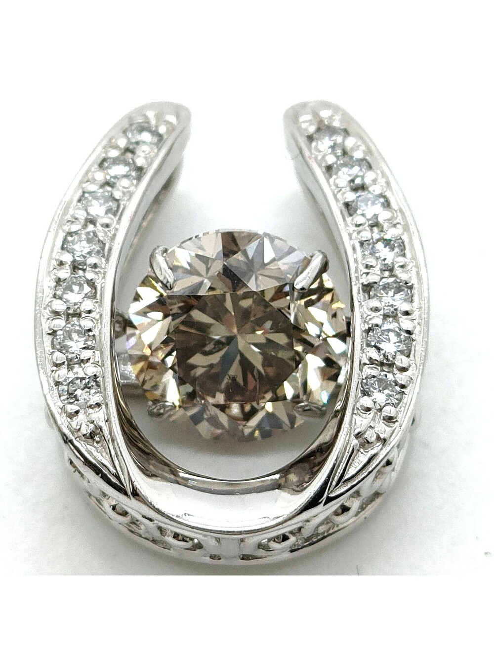 Jewelry Pendant Head Natural Diamond 2.137ct Platinum 5451642